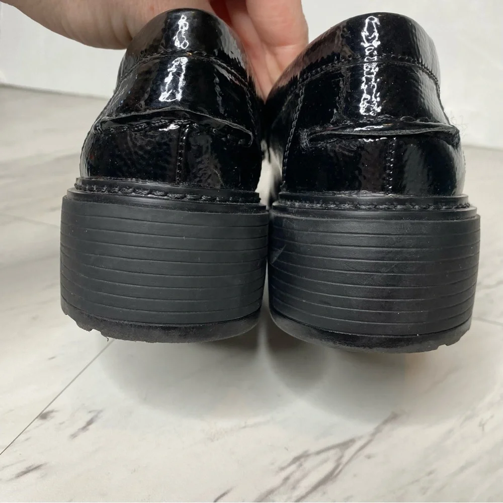 Franco Sarto Kili Black Patent Platform Loafer 6M